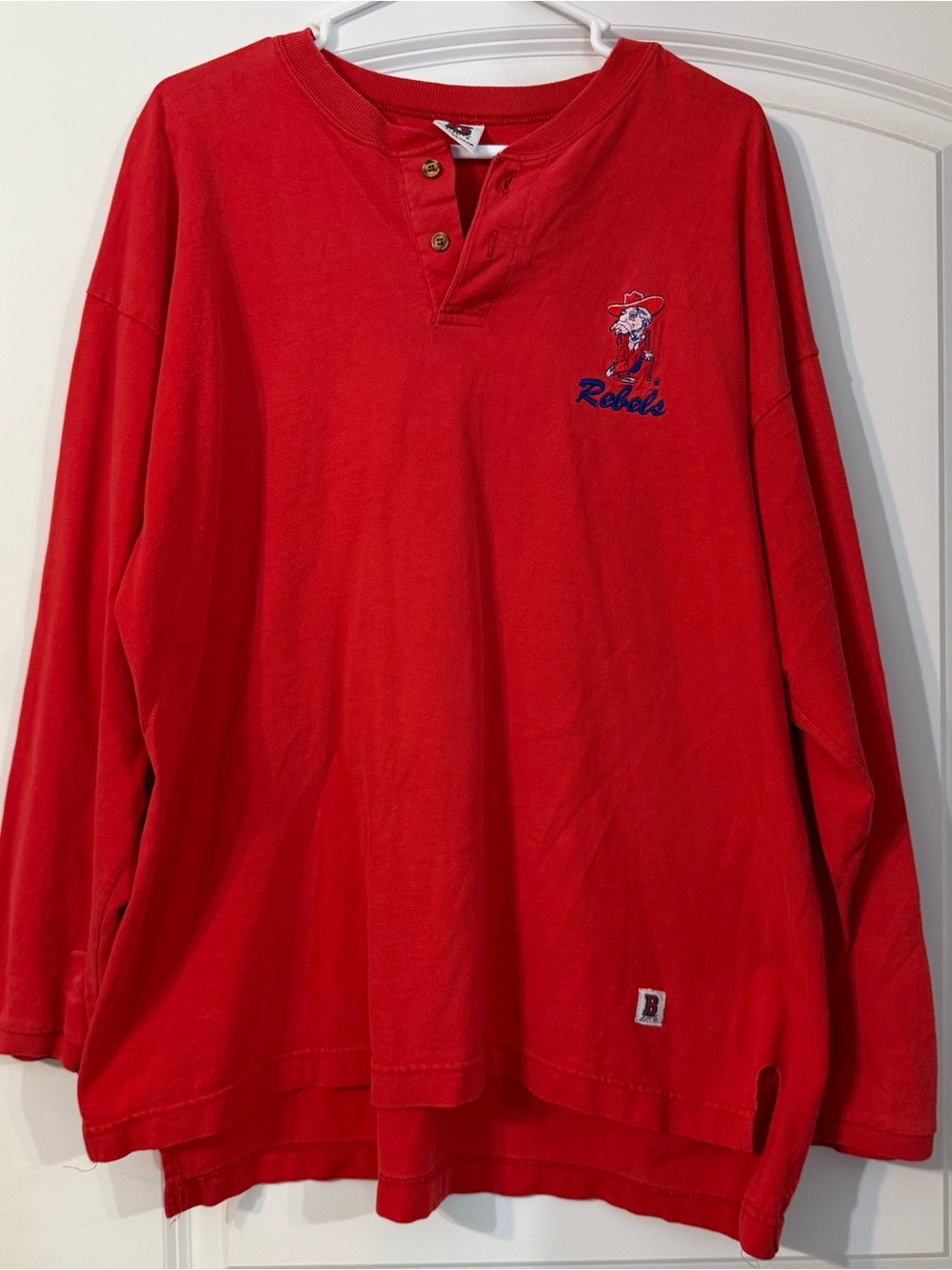Vintage Ole Miss Embroidered Long Sleeve Shirt